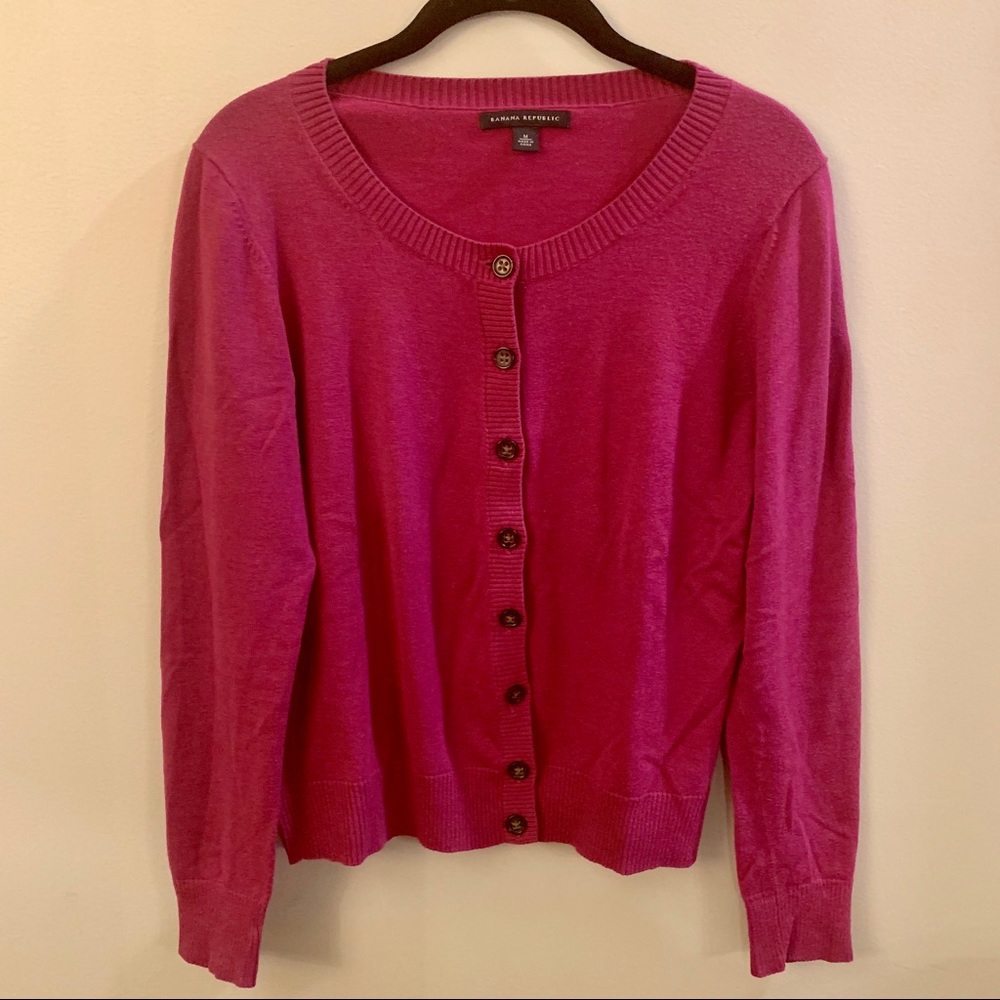 BANANA REPUBLIC Dark Pink Cardigan Sz Medium